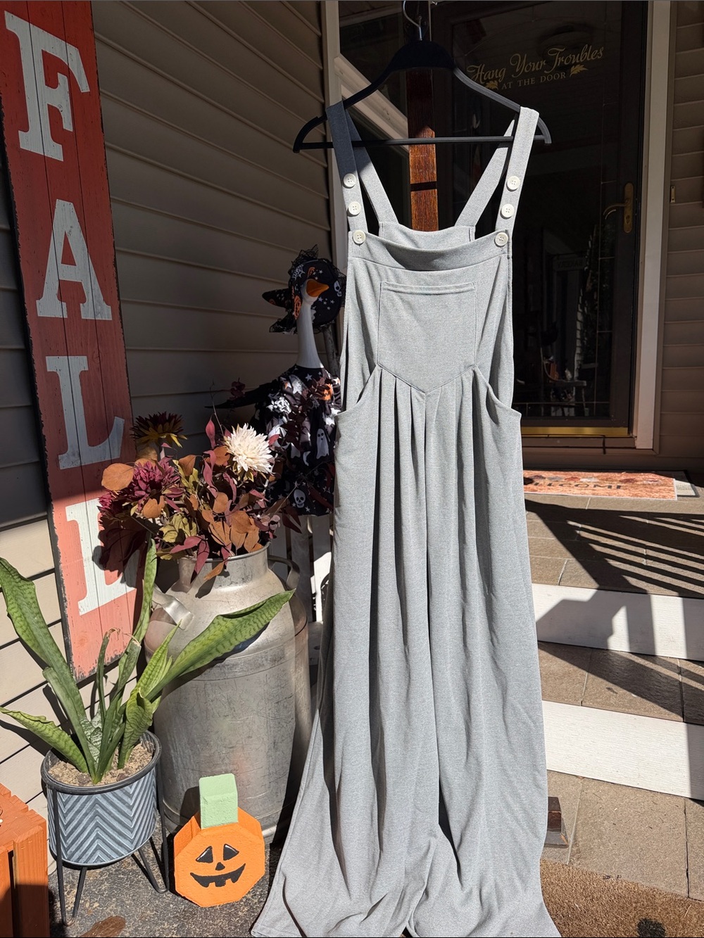 Halara Pockets Waffle Casual Overalls in “Waffle Gray”
